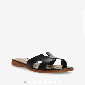 Hadyn black leather sandals